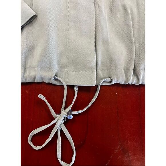 J. Jill Olive Military Utility Style Collarless Jacket sz L NWOT coastal - Picture 2 of 9